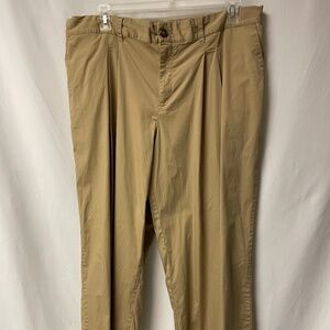 Pleated cotton chino pants 20W